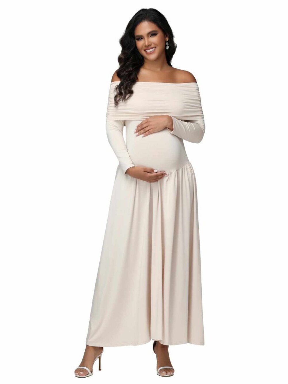 Maternity Long Sleeve Off Shoulder N8784
